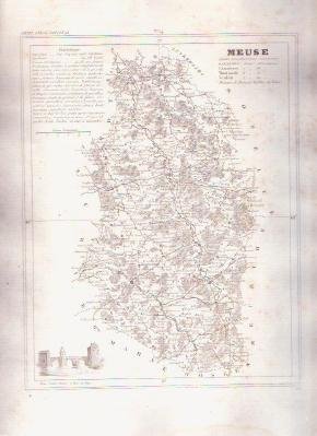 MEUSE FRANCE 1835 Antique Atlas Map Maps Cartography