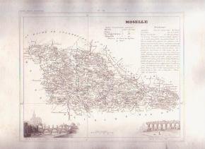 MOSELLE FRANCE 1835 Antique Atlas Map Maps Cartography
