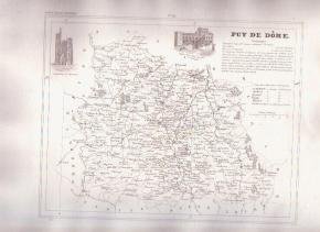 PUY DE DOME FRANCE 1835 Antique Atlas French Map Cartography