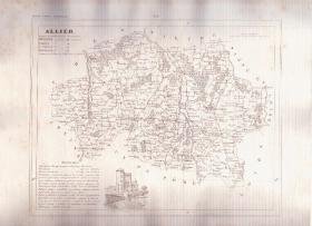 ALLIER FRANCE 1835 Antique Atlas French Map Maps Cartography