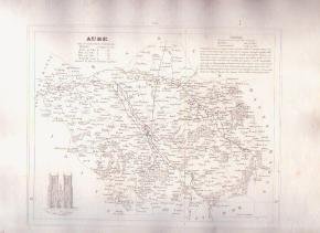 AUBE FRANCE 1835 Antique Atlas Map Maps Cartography