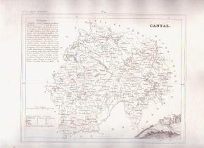 CANTAL FRANCE 1835 Antique Atlas Map Maps Cartography