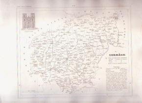 CORREZE TULLE FRANCE 1835 Antique Atlas Map Cartography