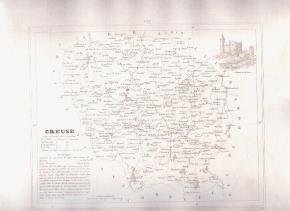 CREUSE FRANCE 1835 Antique Atlas Map Maps Cartography