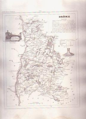 DROME FRANCE 1835 Antique Atlas Map Maps Cartography