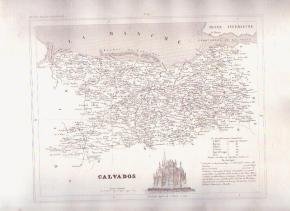 CALVADOS FRANCE 1835 Antique Atlas Map Maps Cartography