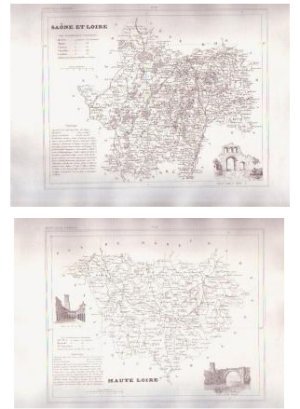 1835 SAONE LOIRE France Antique Atlas Maps Cartography