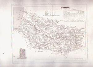1835 SOMME France Antique Atlas Map Maps Cartography