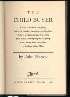 John Hersey THE CHILD BUYER HCDJ odd SciFi Fantasy book