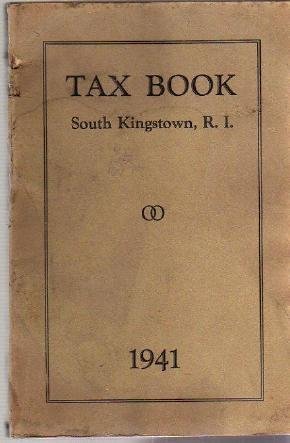 1941 SOUTH KINGSTOWN RI TAX BOOK Directory genealogy