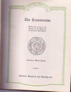 1926 CRANSTON RI HIGH SCHOOL YEAR BOOK YEARBOOK