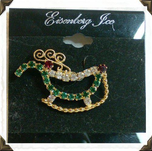 Brooch/Pin ~ EISENBERG ICE Xmas Sleigh