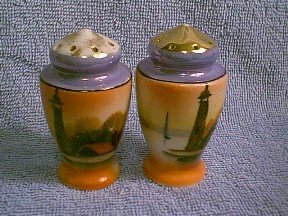 Made in Japan Lusterware Salt & Pepper Set - Lighthouse