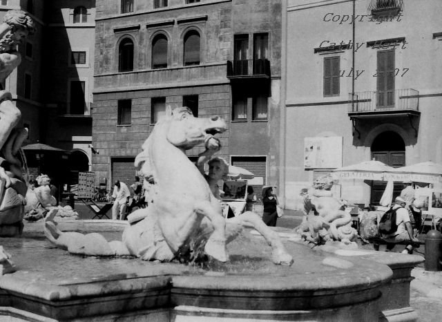 Bernini Sculpture in the Piazza Navona, Rome, Italy