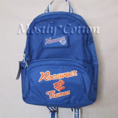 ROCAWEAR FLAMES Blue Nylon BACKPACK Basketball Theme School Pack NwT New with Tags