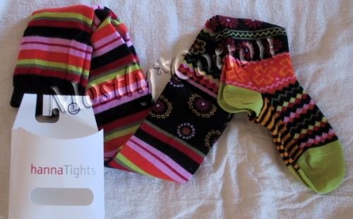 Hanna Andersson Girls BLACK SPIRAL Cotton TIGHTS size 110-120 NwT New in Packaging