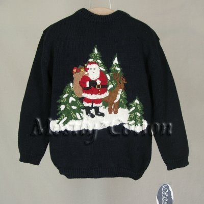 FROST boys NAVY BLUE Christmas SANTA Holiday PULLOVER SWEATER 5 NwT New with Tags