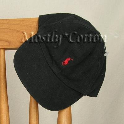 Polo Ralph Lauren BOYS Baseball Cap Hat BLACK RED 4 5 6 7 MEDIUM New