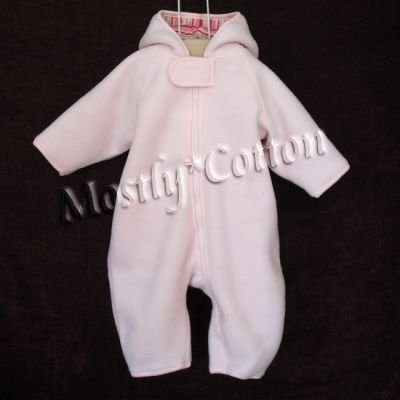 NwT Hanna Andersson Girls PINK lined Nordic Fleece Snowsuit Bunting Size 60 2-6m New With Tags