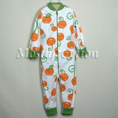 Hanna Andersson Organic Cotton PUMPKINS Jack O Lantern HALLOWEEN Zippers Prints Sleeper 70 5-12m