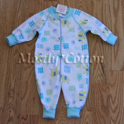 Hanna Andersson Organic Cotton ELEPHANT STOMP Zippers Prints Sleeper 80 10-24m