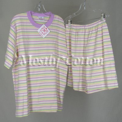 HANNA ANDERSSON Girls Organic PALE ORCHID stripes SHORT JOHNS PJs Original-Style Sz 160 Nwt New