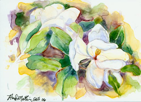 Magnolia- watercolor on Yupo