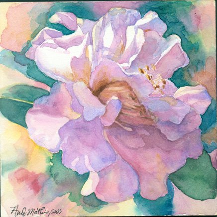 Camelia - watercolor on Clayboard