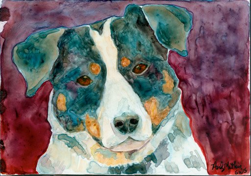 Dog Portrait- Reproduction print 5x7 inches