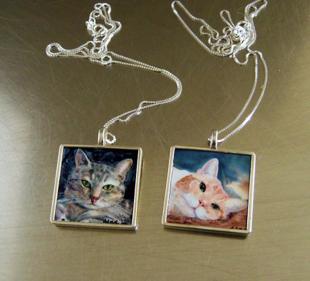 Cat Pendant- Sterling Silver, Double Sided- Small