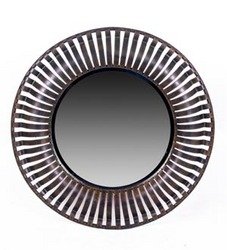 Round Iron Mirror - Beveled Glass