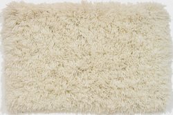 White Solid Shag Carpet 5x7
