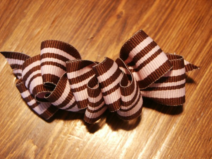 Pink and Brown Sheek Hairbow