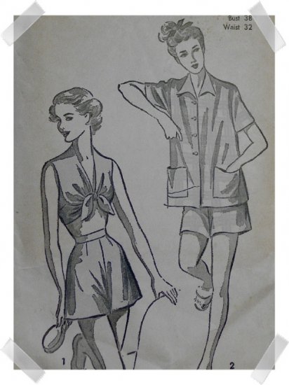 Advance #5243 Sz 20 Woman's Bra/Jacket Shorty PJs Pattern