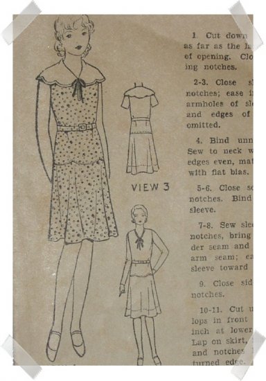 Excella #3192 Sz 12 Girls Dress Pattern c.1920 NEVER USED