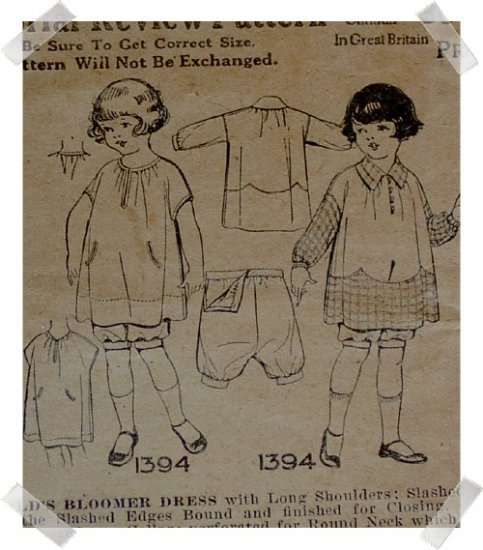 Pictorial Review #1394 Sz 4 Girls Bloomer Dress Pattern