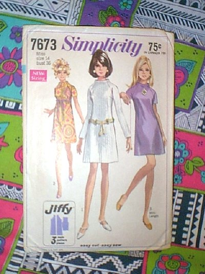Pattern and Fabric ~ FLOWER POWER Mod Print with Mini Skirt