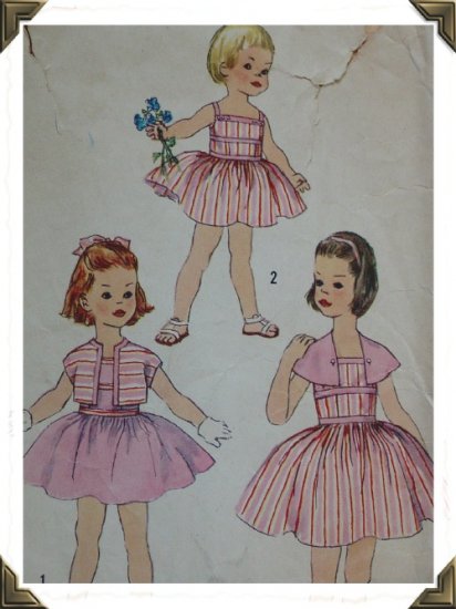 Simplicity #2519 Childs Sz 5 Sundress Pattern c.1950s