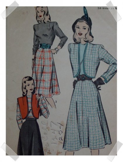 Hollywood #1957 Sz 12 misses / Ladies Blouse/Bolero/Skirt Pattern