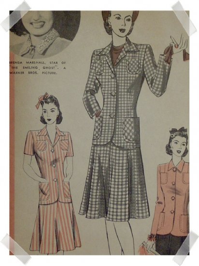 Hollywood #721 Brenda Marshall Vintage Misses / Ladies Skirt/Jacket Pattern