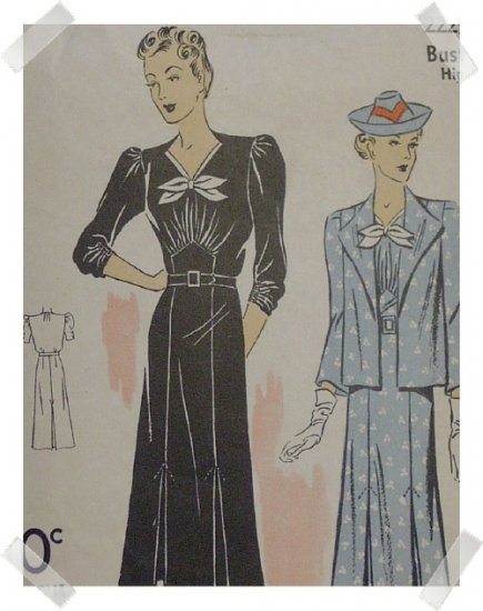 DuBarry #2225 Woman's Dress/Jacket Pattern c. 1935