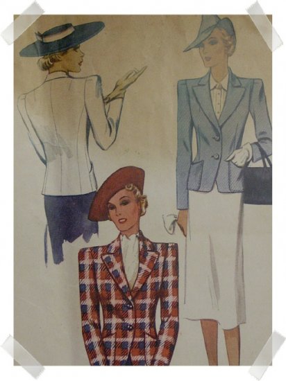 McCalls #3151 Woman's Sz 40 Jacket Pattern c. 1939