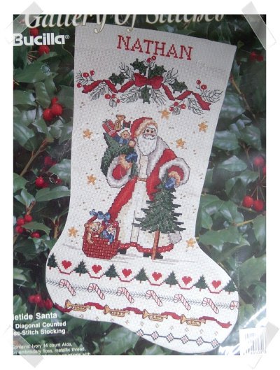 Bucilla Needlepoint Stocking Kit ~ Yuletide Santa