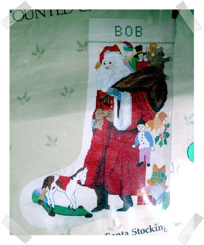 Needlepoint Stocking Kit ~ ANTIQUE SANTA
