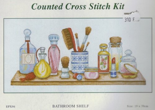 Fleur De Lis Cross Stitch Kit ~ Bathroom Shelf