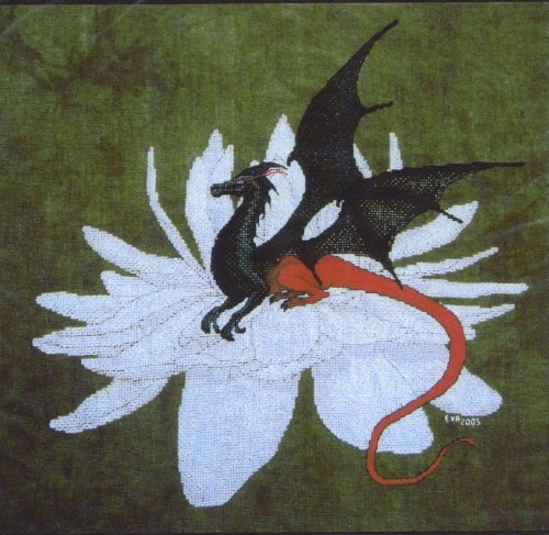 Fire Wing Desgins ~ Dragonfly #2 Cross Stitch on Amazon Velvet