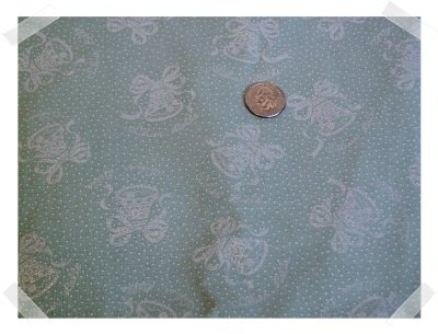 Xmas Fabric ~ Lt Green Dots with Silver Bells