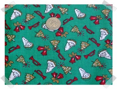 Xmas Cotton Fabric ~ Santas French Horns Bell