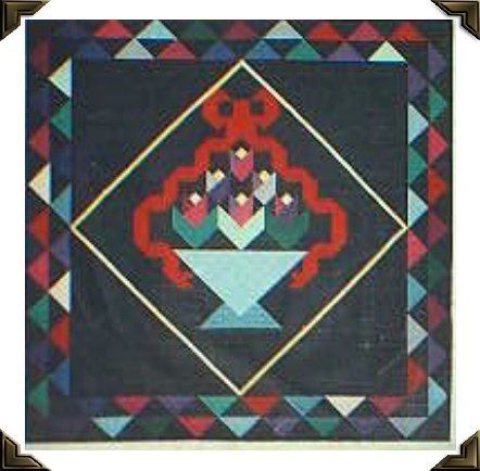 Ribboned Tulip Basket Quilt Pattern
