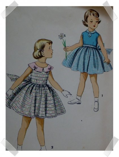 Simplicity #1108 Girls Sz 5 Dress c.1950